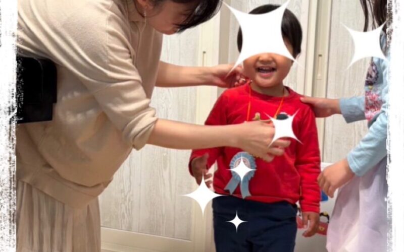 絵本リトミック終了メダル