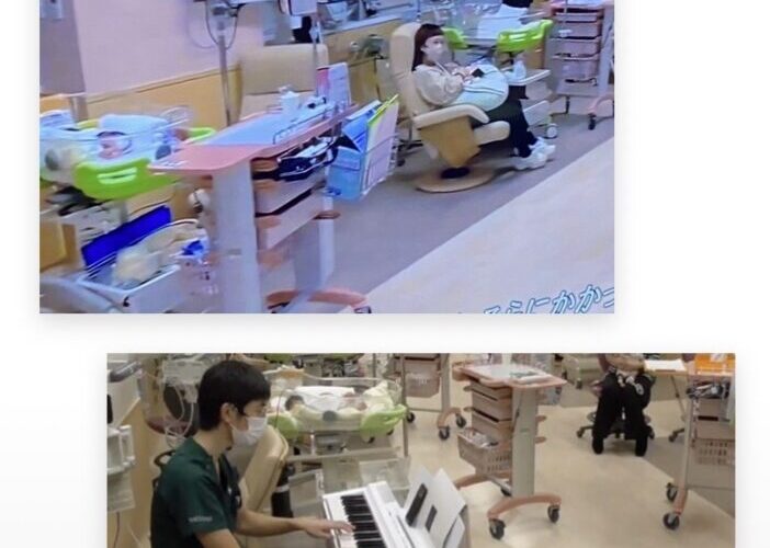 新生児病棟に1台のピアノ
